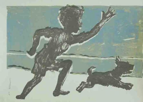 Boy and Dog Running