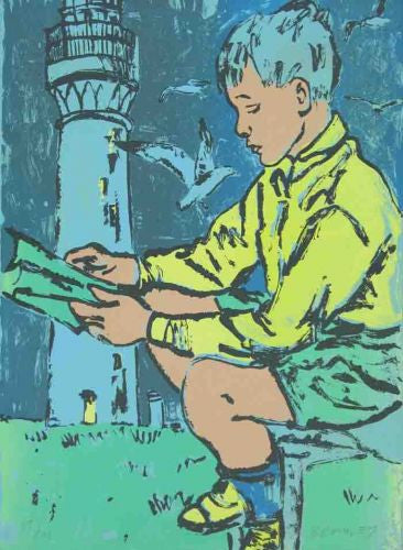 Boy Reading at Lighthouse (27/40)